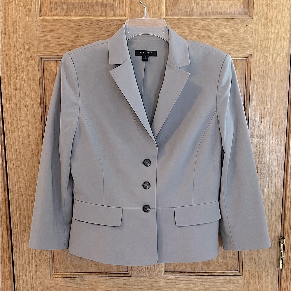 Ann Taylor Light Gray Tailored Blazer